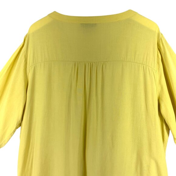 plus size tunic blouse top 3/4 sleeve button down linen blend SZ16 ADDITION ELLE - Picture 4 of 13